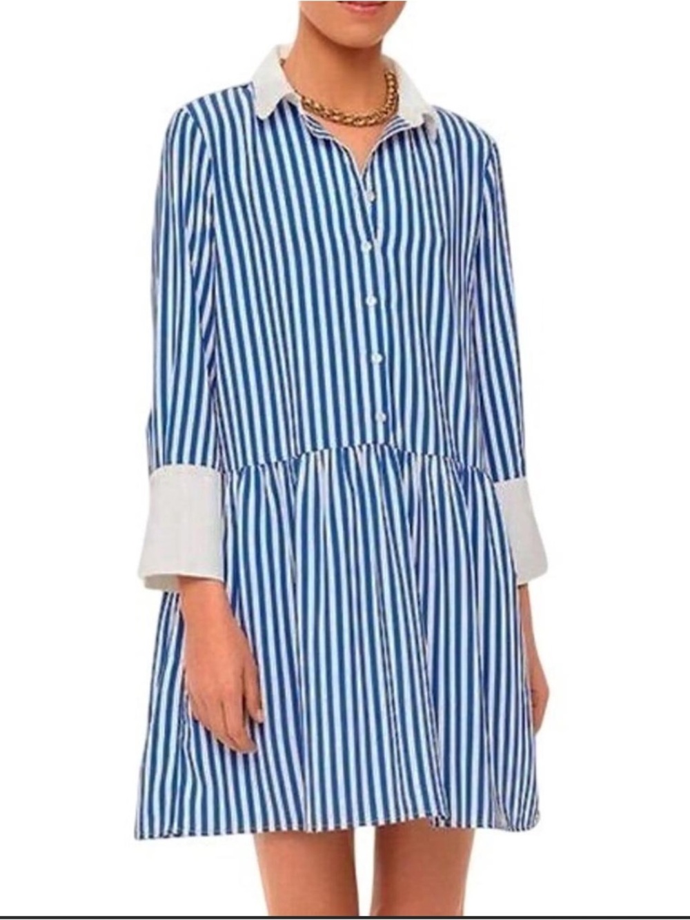 Tuckernuck Blue and White Striped Hayes Shirt Dress Size S - Picture 2 of 8
